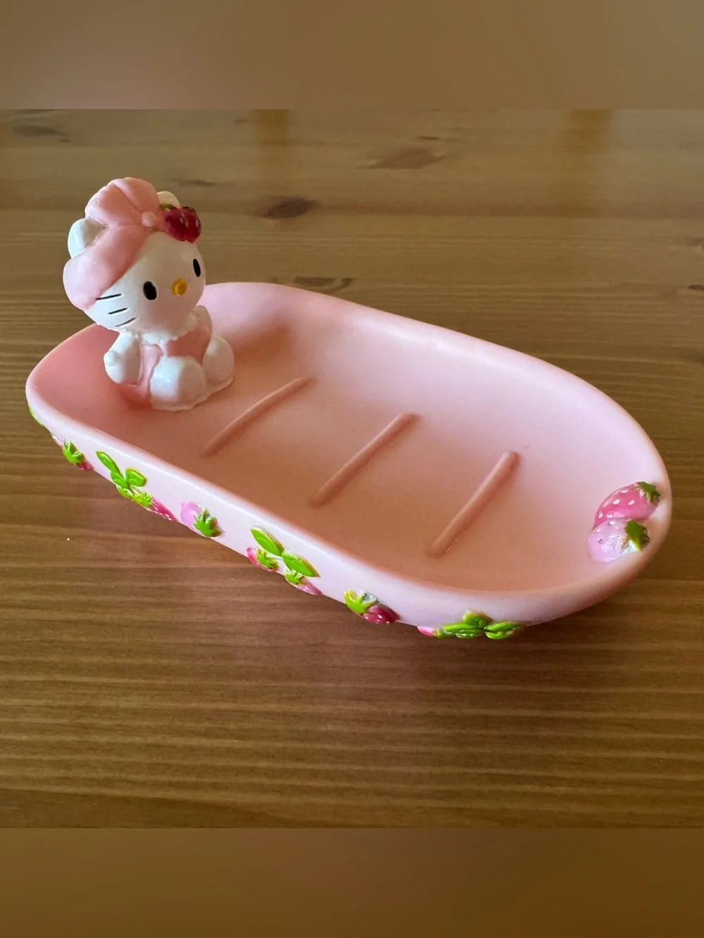 VTG Rare Sanrio Hello Kitty Pink Strawberry Soap Dish Kawaii